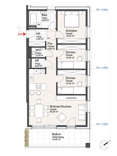 Placer de vida premium - en la ladera soleada Mondsee - W6 - Apartamento de 4 habitaciones con balcón