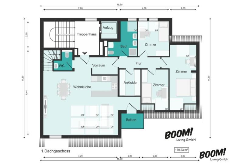 Droomhuis op rustige locatie: eerste bewoning 4,5 kamer appartement met dakterras