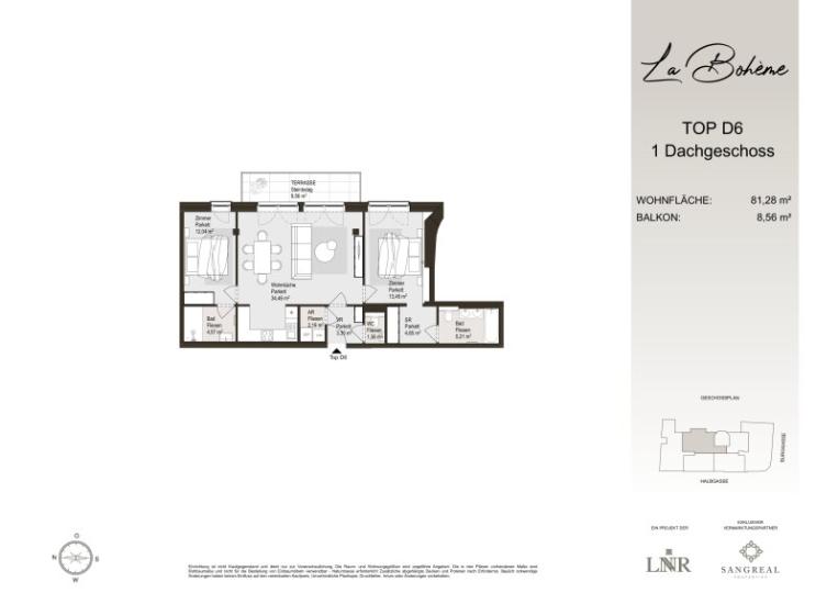 LA BOHÈME - Fényes 3 szobás új lakás erkéllyel és városra néző kilátással